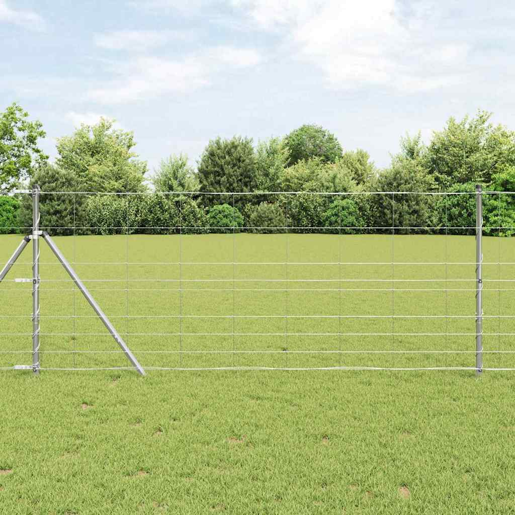 vidaXL Ground Fix Welded Wire Fence 100 x 1 m Galvanised Steel Silver 1