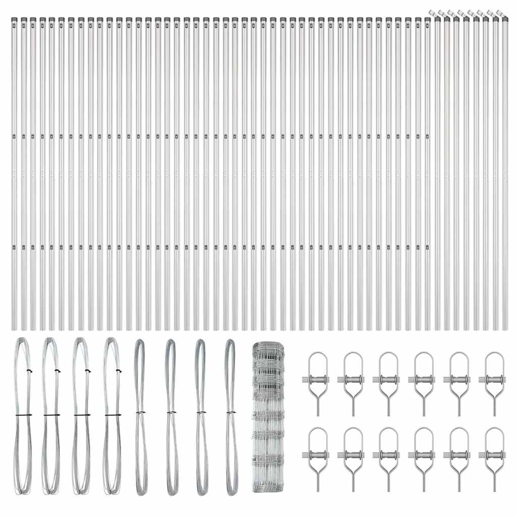 vidaXL Ground Fix Welded Wire Fence 100 x 1 m Galvanised Steel Silver 5