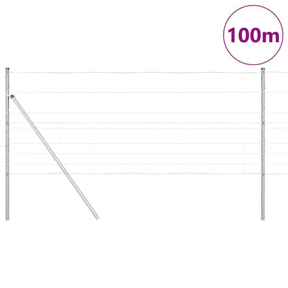 vidaXL Ground Fix Welded Wire Fence 100 x 1 m Galvanised Steel Silver 3