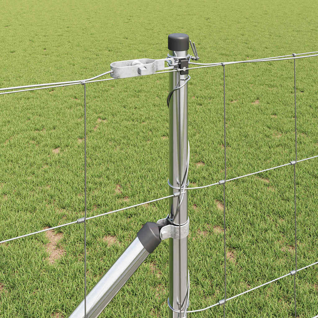 vidaXL Welded Wire Fence with Spikes 50 x 1 m Galvanised Steel Silver 4