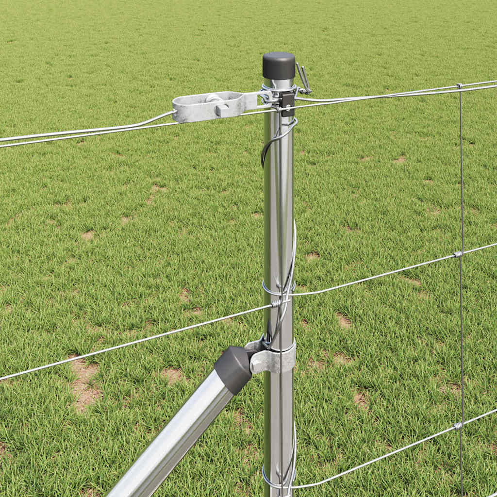 vidaXL Welded Wire Fence with Spikes 50 x 1 m Galvanised Steel Silver 4