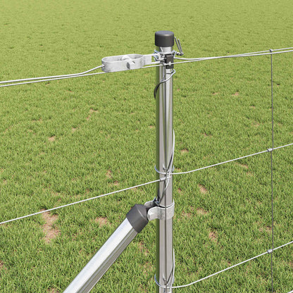 vidaXL Welded Wire Fence with Spikes 50 x 1 m Galvanised Steel Silver 4