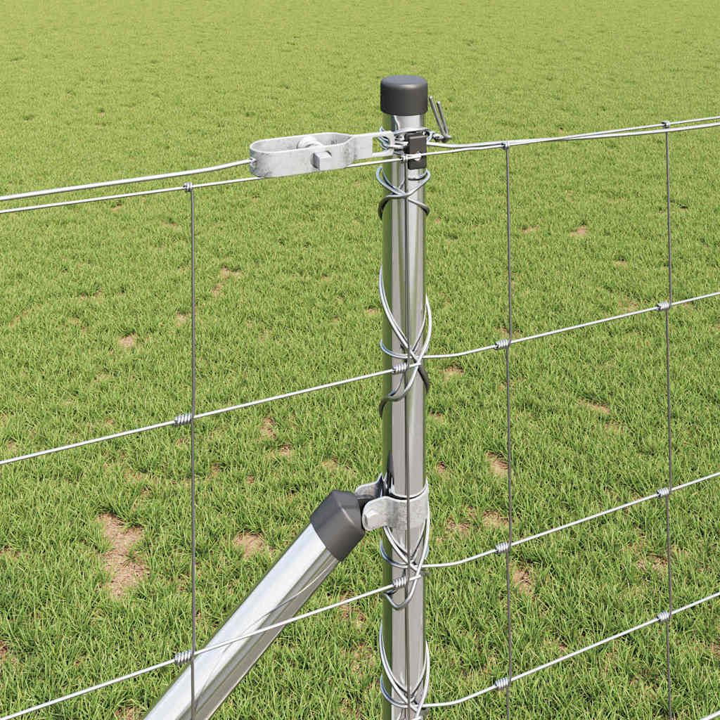 vidaXL Welded Wire Fence with Spikes 50 x 1 m Galvanised Steel Silver 4