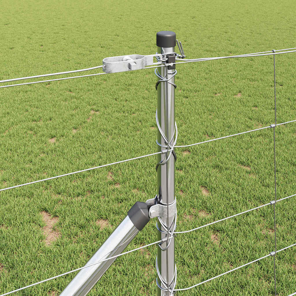 vidaXL Welded Wire Fence with Spikes 50 x 1 m Galvanised Steel Silver 4