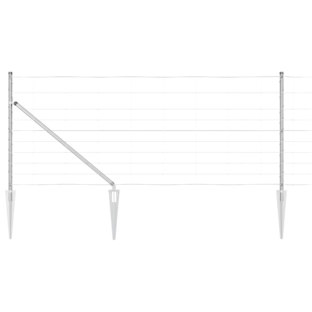 vidaXL Welded Wire Fence with Spikes 50 x 1 m Galvanised Steel Silver 2