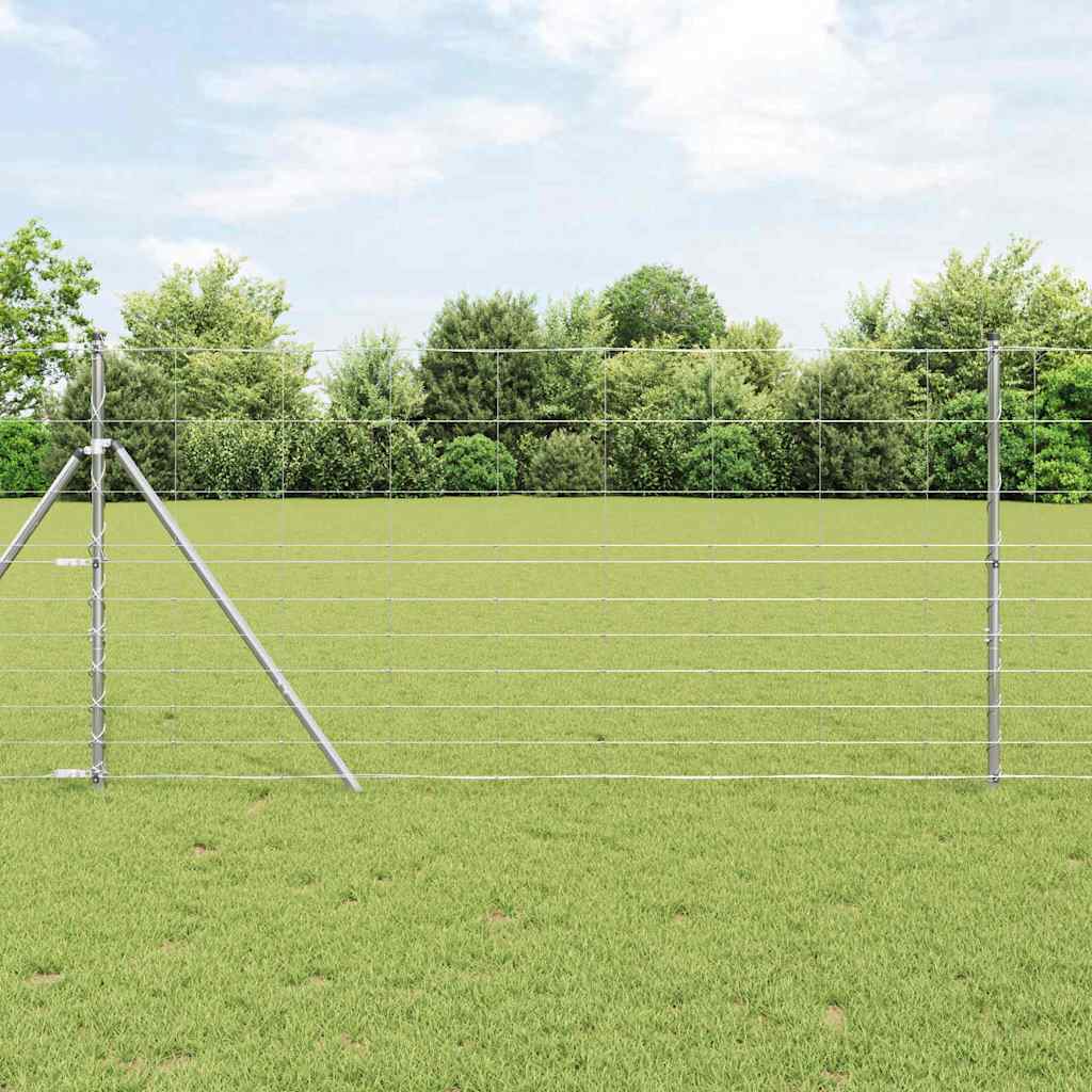 vidaXL Welded Wire Fence with Spikes 50 x 1.2 m Galvanised Steel Mesh 1