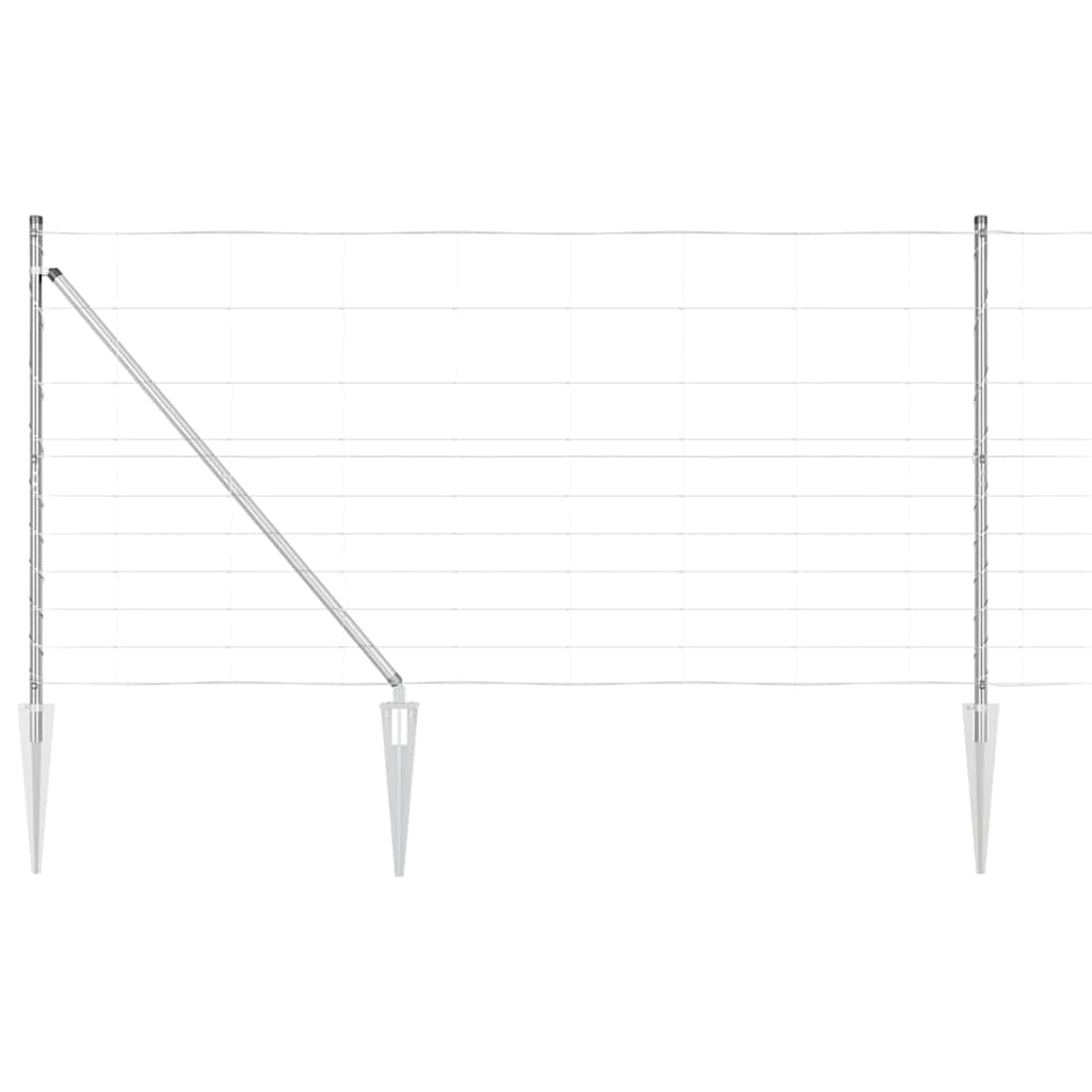 vidaXL Welded Wire Fence with Spikes 50 x 1.2 m Galvanised Steel Mesh 2