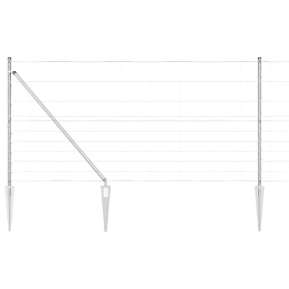 vidaXL Welded Wire Fence with Spikes 50 x 1.2 m Galvanised Steel Mesh 2