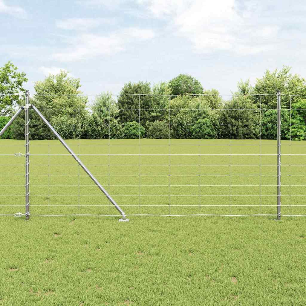 vidaXL Welded Wire Fence with Spikes 50 x 1.2 m Galvanised Steel Mesh 1