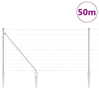 vidaXL Welded Wire Fence with Spikes 50 x 1.2 m Galvanised Steel Mesh 3