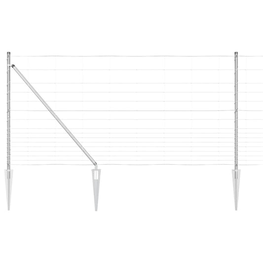 vidaXL Welded Wire Fence with Spikes 50 x 1.2 m Galvanised Steel Mesh 2