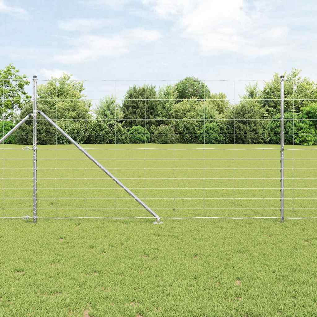 vidaXL Welded Wire Fence with Spikes 50 x 1.4 m Galvanised Steel Mesh 1