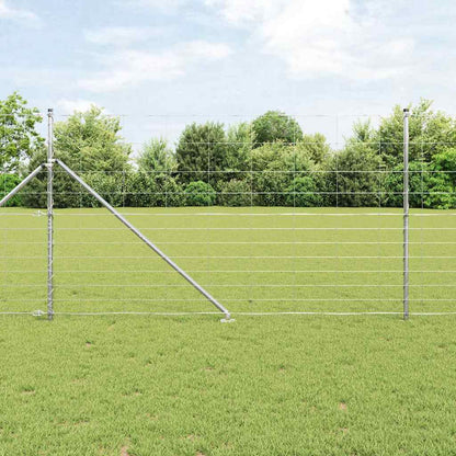 vidaXL Welded Wire Fence with Spikes 50 x 1.4 m Galvanised Steel Mesh 1
