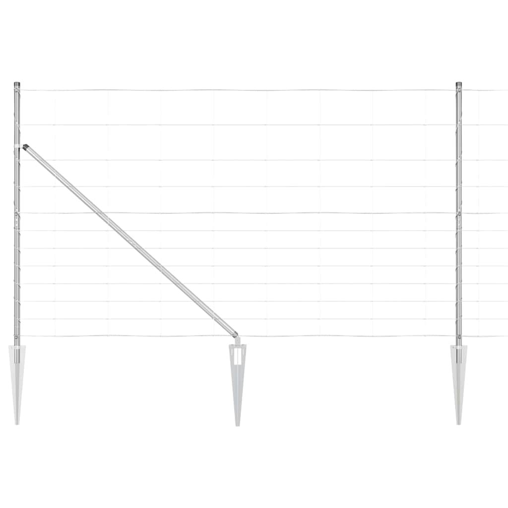 vidaXL Welded Wire Fence with Spikes 50 x 1.4 m Galvanised Steel Mesh 2