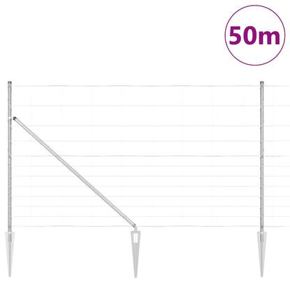 vidaXL Welded Wire Fence with Spikes 50 x 1.4 m Galvanised Steel Mesh 3