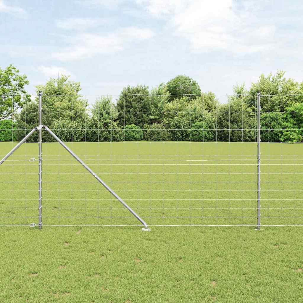 vidaXL Welded Wire Fence with Spikes 50 x 1.5 m Galvanised Steel Mesh 1