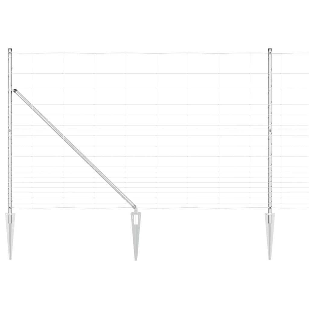 vidaXL Welded Wire Fence with Spikes 50 x 1.5 m Galvanised Steel Mesh 2