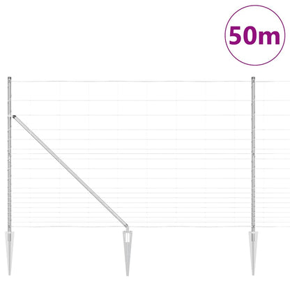 vidaXL Welded Wire Fence with Spikes 50 x 1.5 m Galvanised Steel Mesh 3