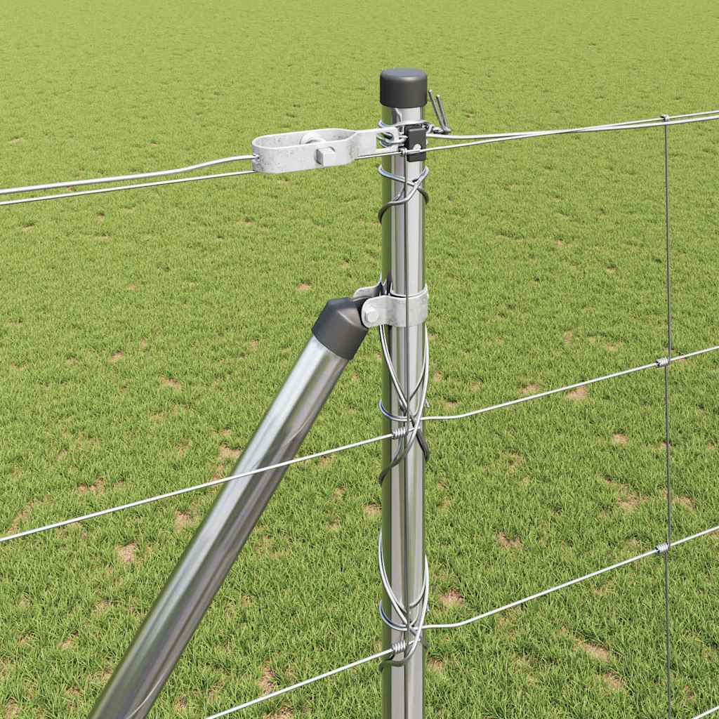 vidaXL Welded Wire Fence with Spikes 50 x 1.6 m Galvanised Steel Mesh 4