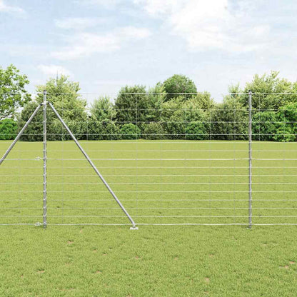 vidaXL Welded Wire Fence with Spikes 50 x 1.6 m Galvanised Steel Mesh 1