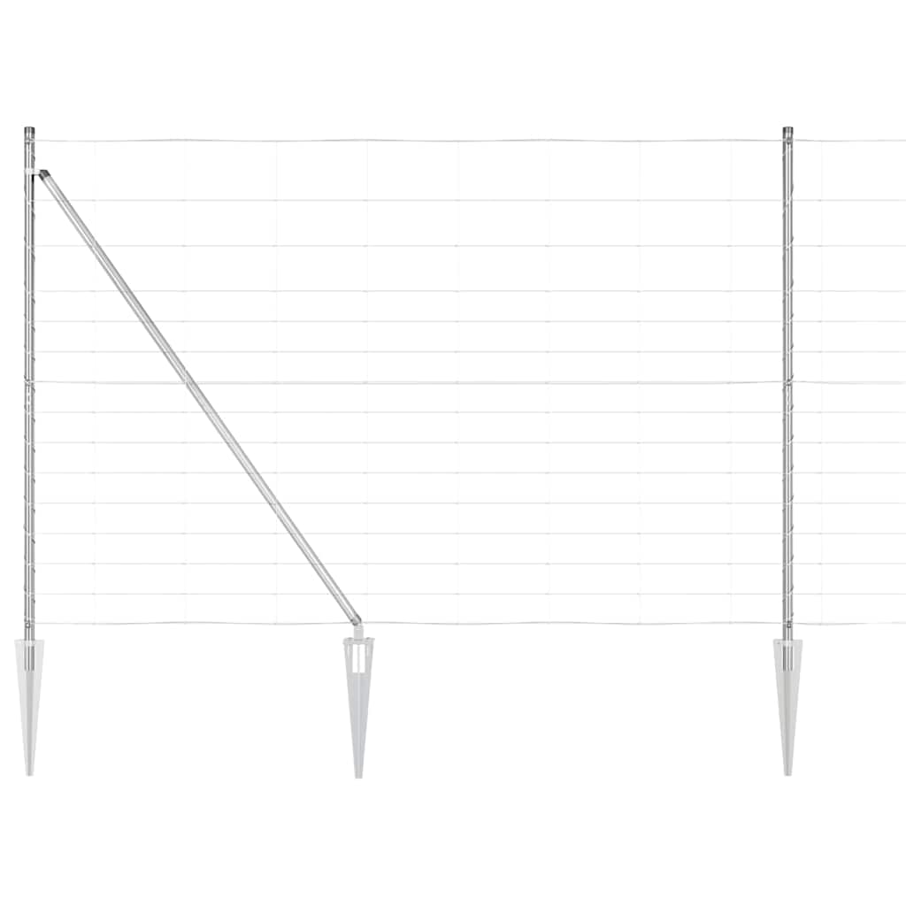 vidaXL Welded Wire Fence with Spikes 50 x 1.6 m Galvanised Steel Mesh 2
