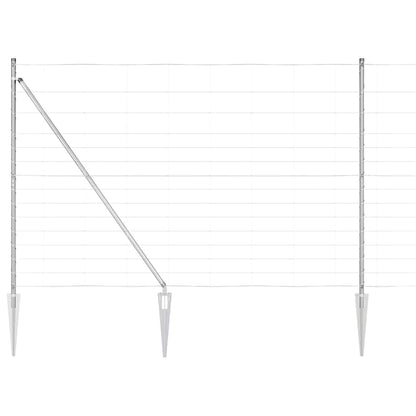 vidaXL Welded Wire Fence with Spikes 50 x 1.6 m Galvanised Steel Mesh 2