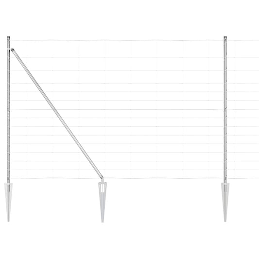 vidaXL Welded Wire Fence with Spikes 50 x 1.6 m Galvanised Steel Mesh 2