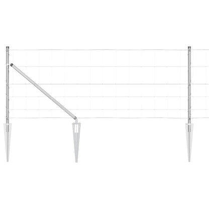 vidaXL Welded Wire Fence with Spikes 100 x 0.8 m Galvanised Steel 2
