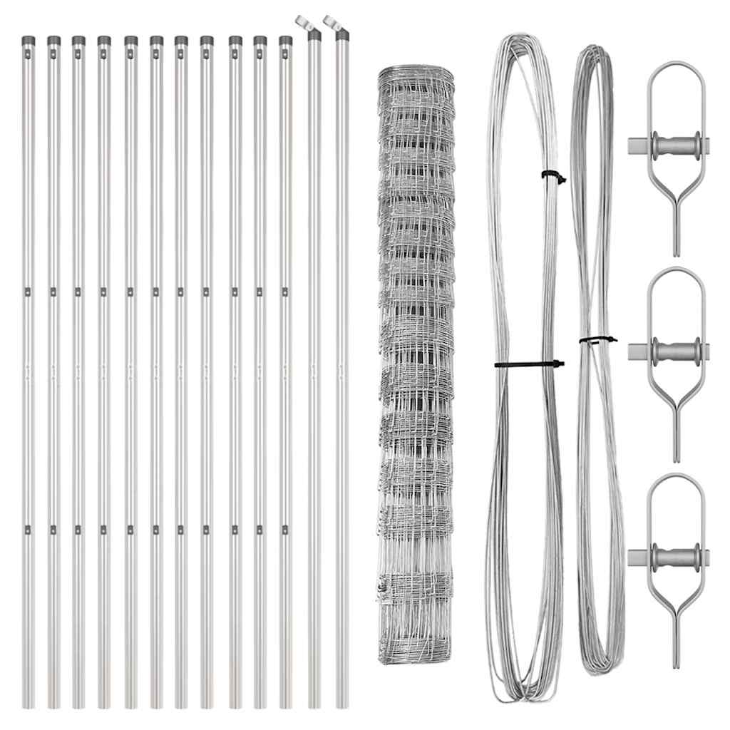 vidaXL Welded Wire Fence with Spikes 100 x 0.8 m Galvanised Steel 5