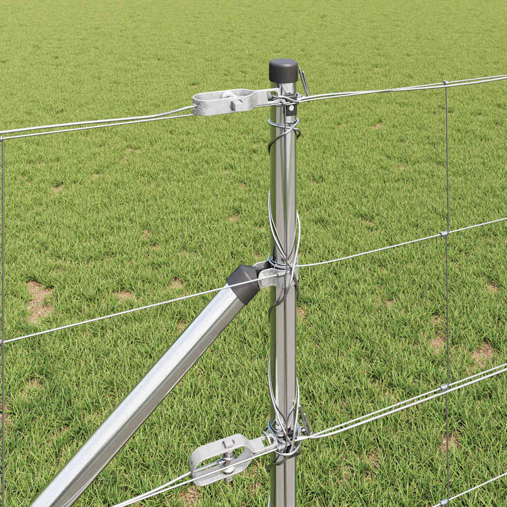 vidaXL Welded Wire Fence with Spikes 100 x 0.8 m Galvanised Steel Mesh 4