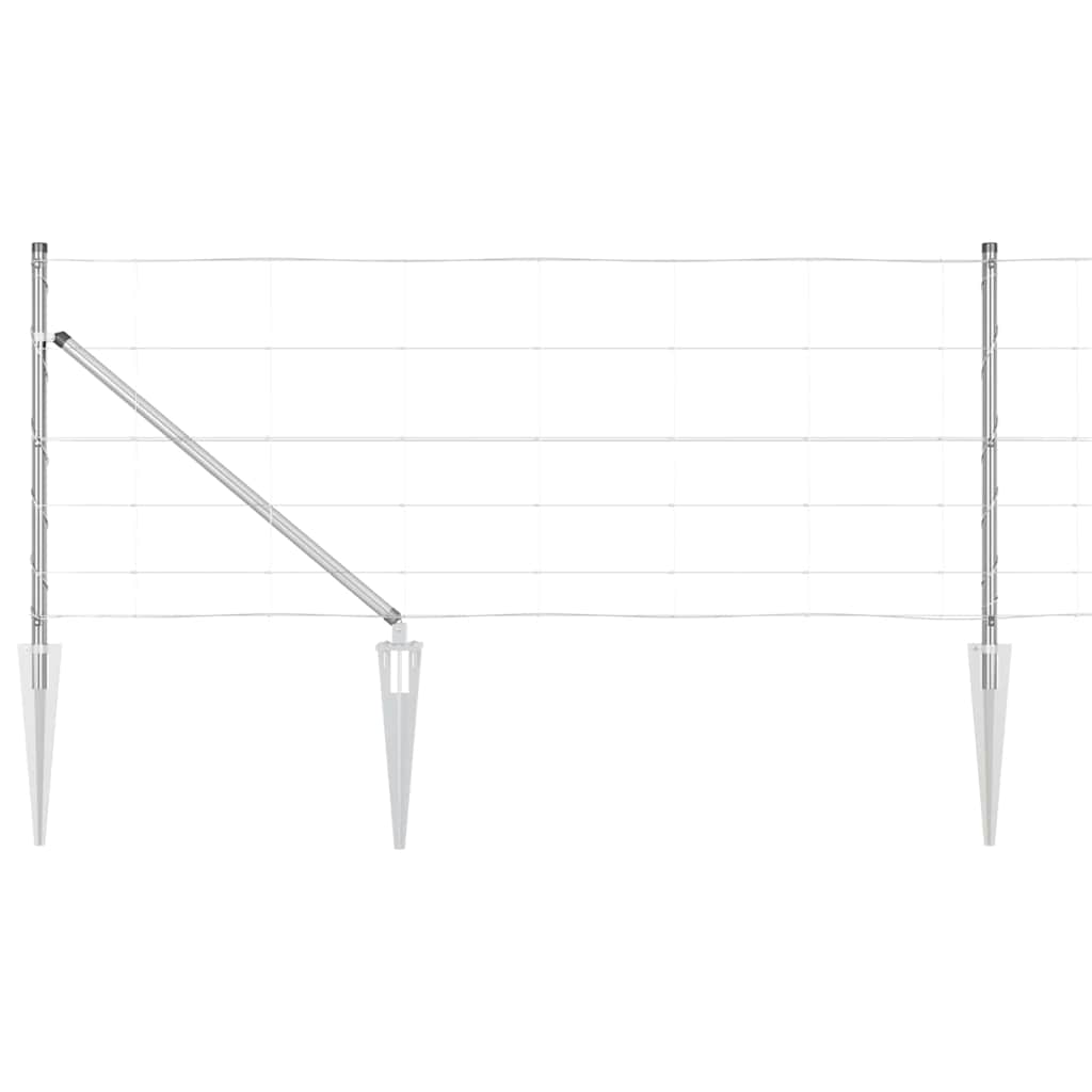 vidaXL Welded Wire Fence with Spikes 100 x 0.8 m Galvanised Steel Mesh 2