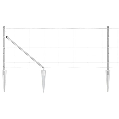 vidaXL Welded Wire Fence with Spikes 100 x 0.8 m Galvanised Steel Mesh 2