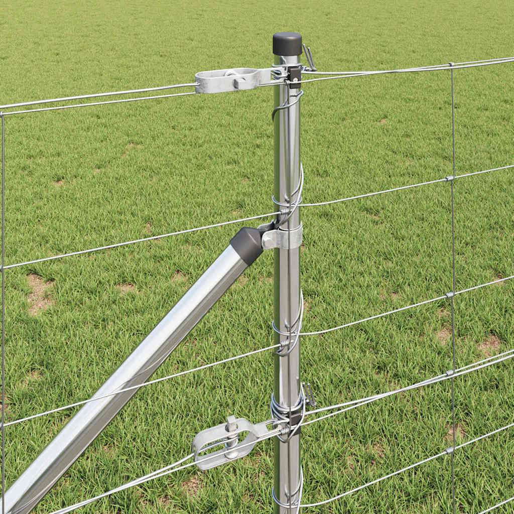 vidaXL Welded Wire Fence with Spikes 100 x 0.8 m Galvanised Steel Mesh 4