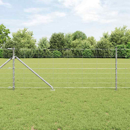 vidaXL Welded Wire Fence with Spikes 100 x 0.8 m Galvanised Steel Mesh 1
