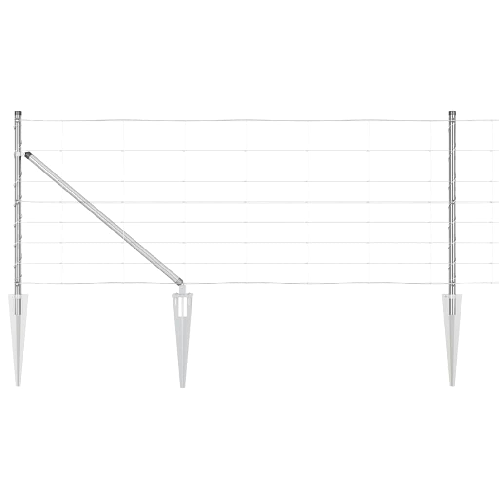 vidaXL Welded Wire Fence with Spikes 100 x 0.8 m Galvanised Steel Mesh 2