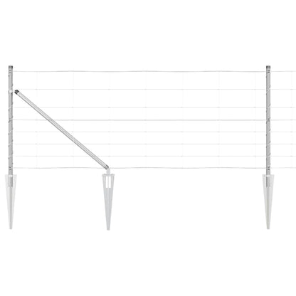 vidaXL Welded Wire Fence with Spikes 100 x 0.8 m Galvanised Steel Mesh 2