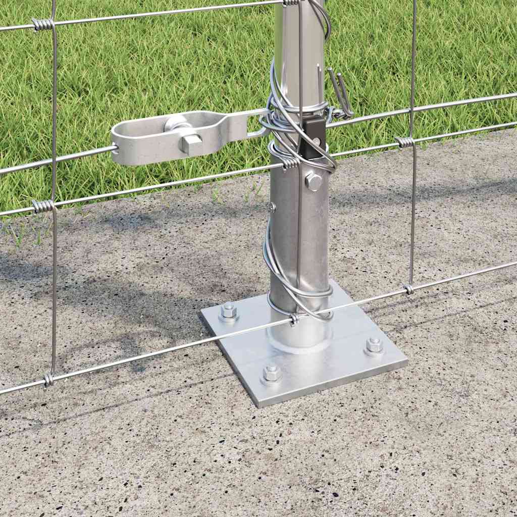 vidaXL Welded Wire Fence with Concrete Base 50 x 1.4 m Silver Mesh 4