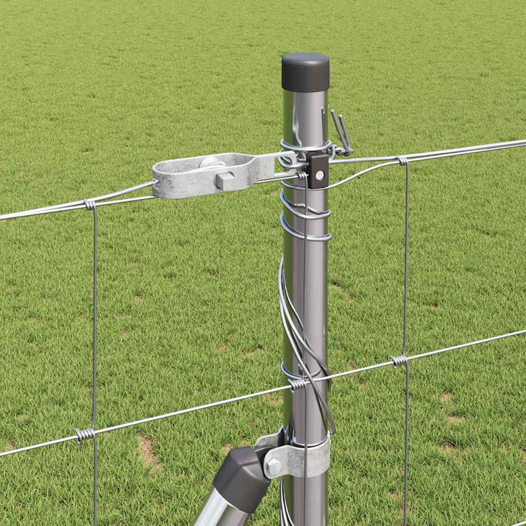 vidaXL Welded Wire Fence with Concrete Base 50 x 1.4 m Silver Mesh 5