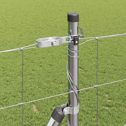vidaXL Welded Wire Fence with Concrete Base 50 x 1.4 m Silver Mesh 5