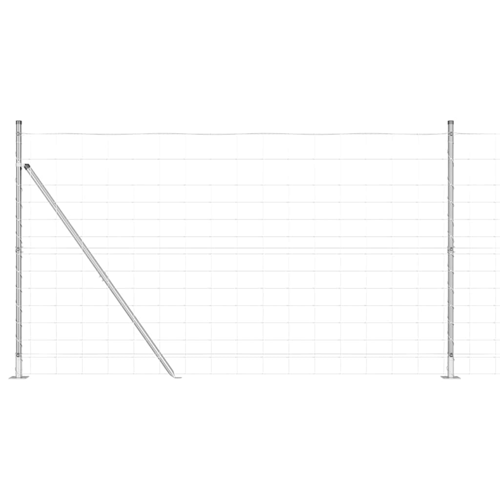vidaXL Welded Wire Fence with Concrete Base 50 x 1.4 m Silver Mesh 2