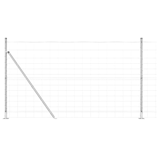 vidaXL Welded Wire Fence with Concrete Base 50 x 1.4 m Silver Mesh 2