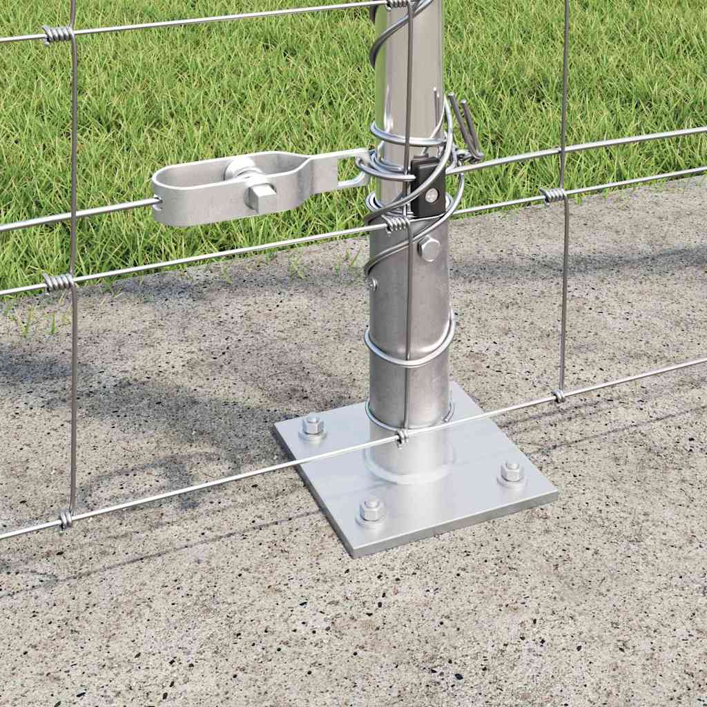 vidaXL Welded Wire Fence with Concrete Base 50 x 1.5 m Silver Mesh 4