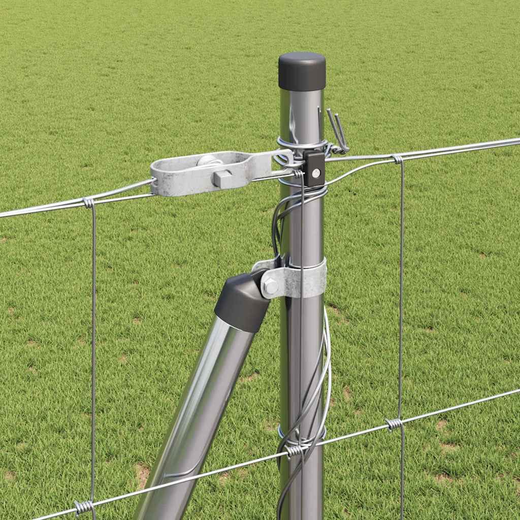 vidaXL Welded Wire Fence with Concrete Base 50 x 1.5 m Silver Mesh 5