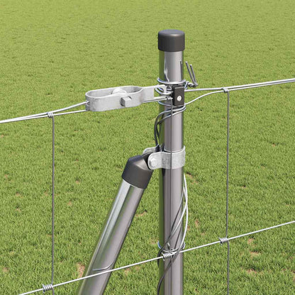 vidaXL Welded Wire Fence with Concrete Base 50 x 1.5 m Silver Mesh 5