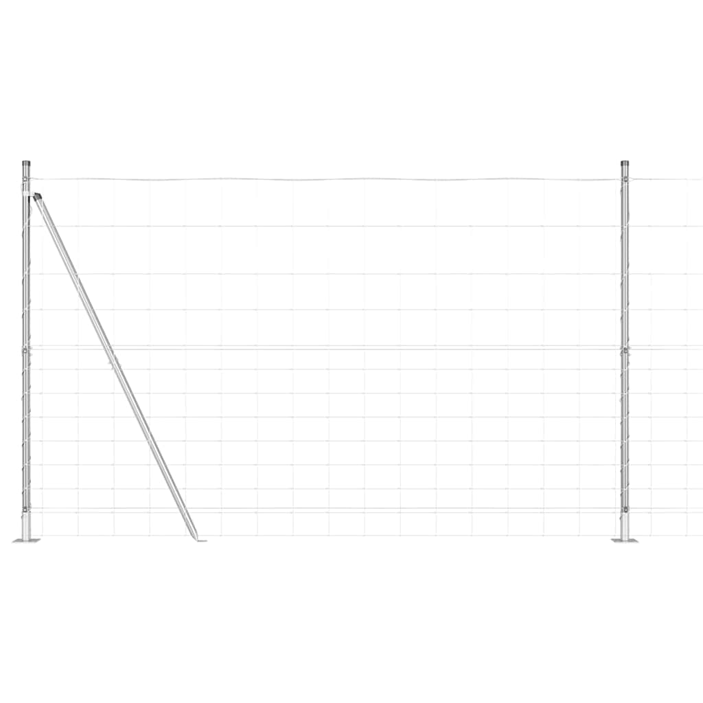 vidaXL Welded Wire Fence with Concrete Base 50 x 1.5 m Silver Mesh 2