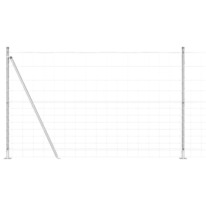 vidaXL Welded Wire Fence with Concrete Base 50 x 1.5 m Silver Mesh 2