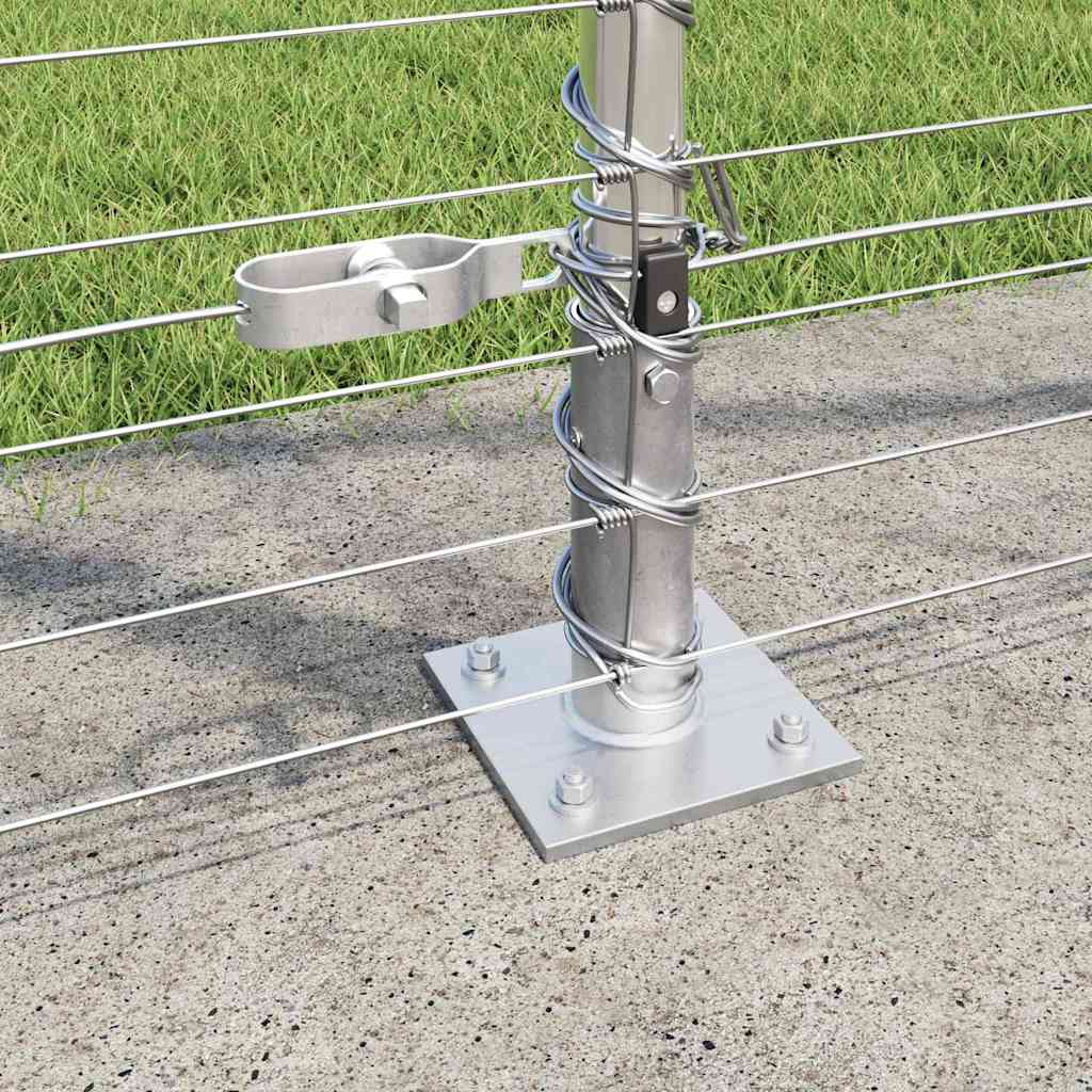 vidaXL Welded Wire Fence with Concrete Base 50 x 1.5 m Silver Mesh 4
