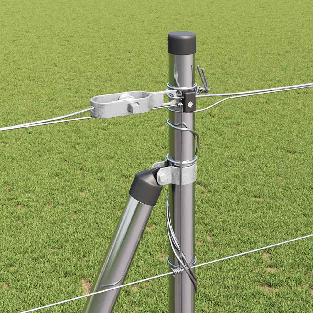 vidaXL Welded Wire Fence with Concrete Base 50 x 1.5 m Silver Mesh 5