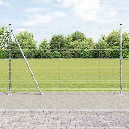 vidaXL Welded Wire Fence with Concrete Base 50 x 1.5 m Silver Mesh 1
