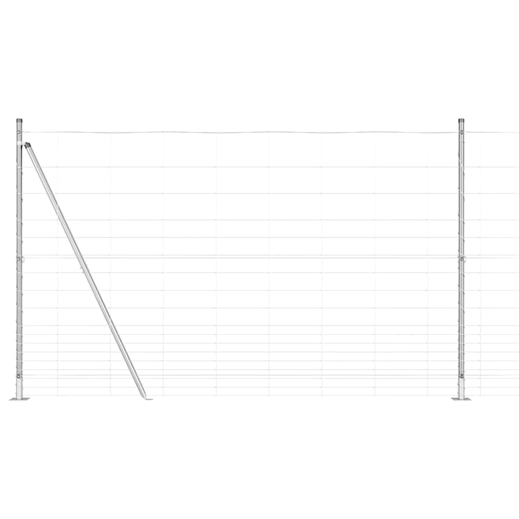 vidaXL Welded Wire Fence with Concrete Base 50 x 1.5 m Silver Mesh 2